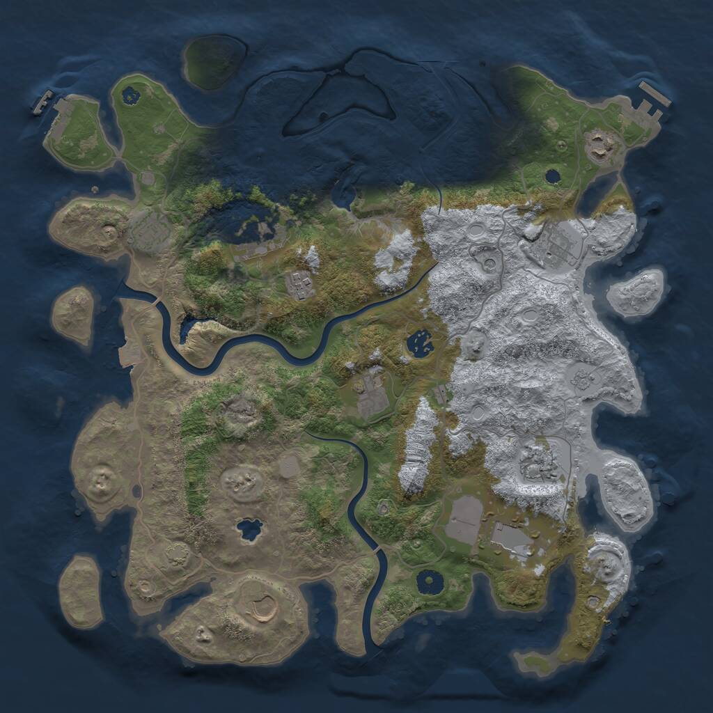 Rust Map: Procedural Map, Size: 4000, Seed: 2028581971, 16 Monuments