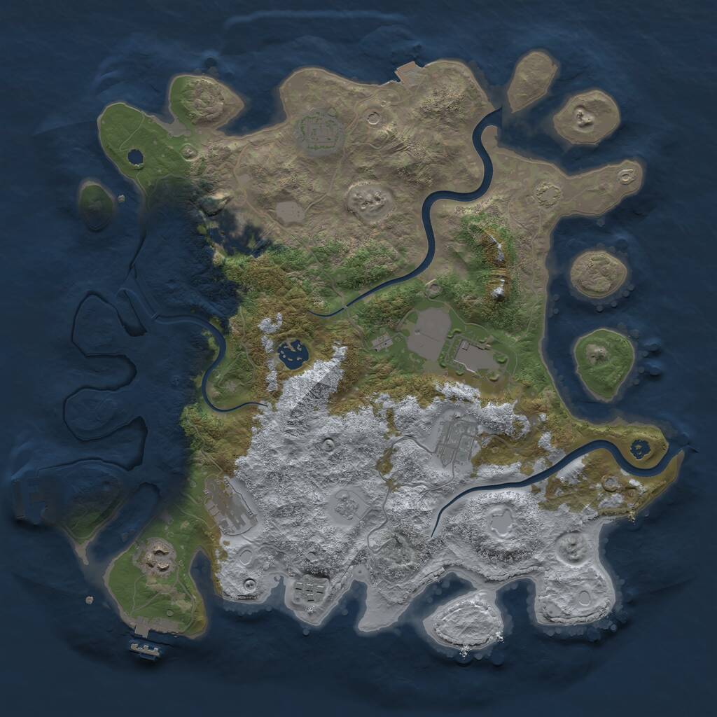 Rust Map: Procedural Map, Size: 3750, Seed: 559457519, 14 Monuments