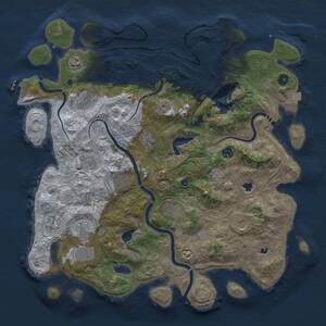 Thumbnail Rust Map: Procedural Map, Size: 4500, Seed: 1423021024, 17 Monuments