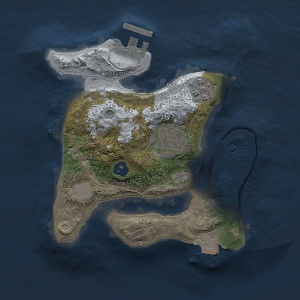 Rust Map: Procedural Map, Size: 2000, Seed: 1913053247, 4 Monuments