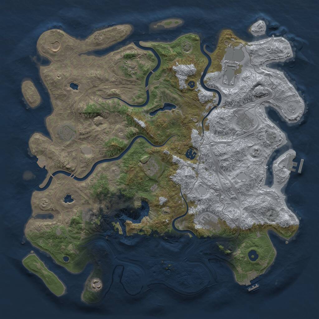 Rust Map: Procedural Map, Size: 4500, Seed: 1978836489, 17 Monuments