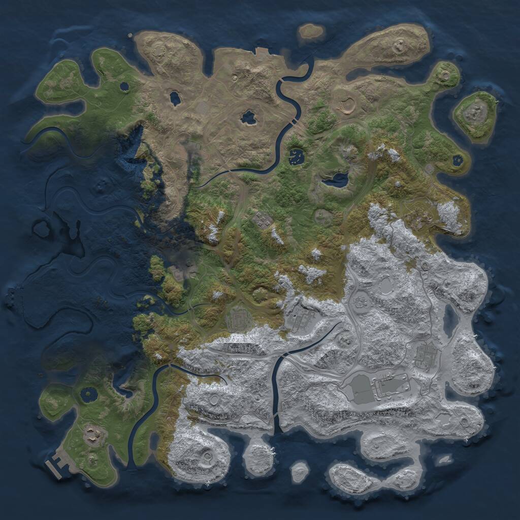 Rust Map: Procedural Map, Size: 4755, Seed: 93463317, 17 Monuments