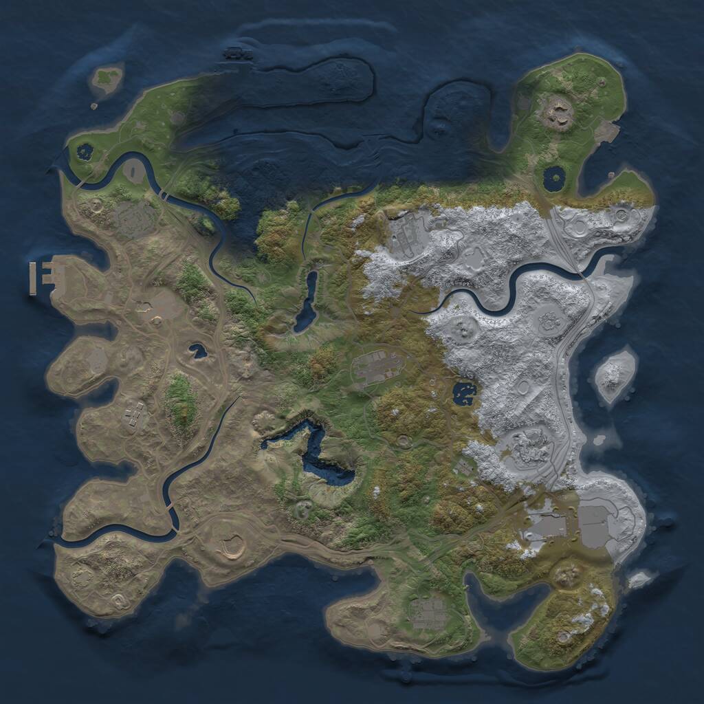 Rust Map: Procedural Map, Size: 4300, Seed: 1743513822, 17 Monuments