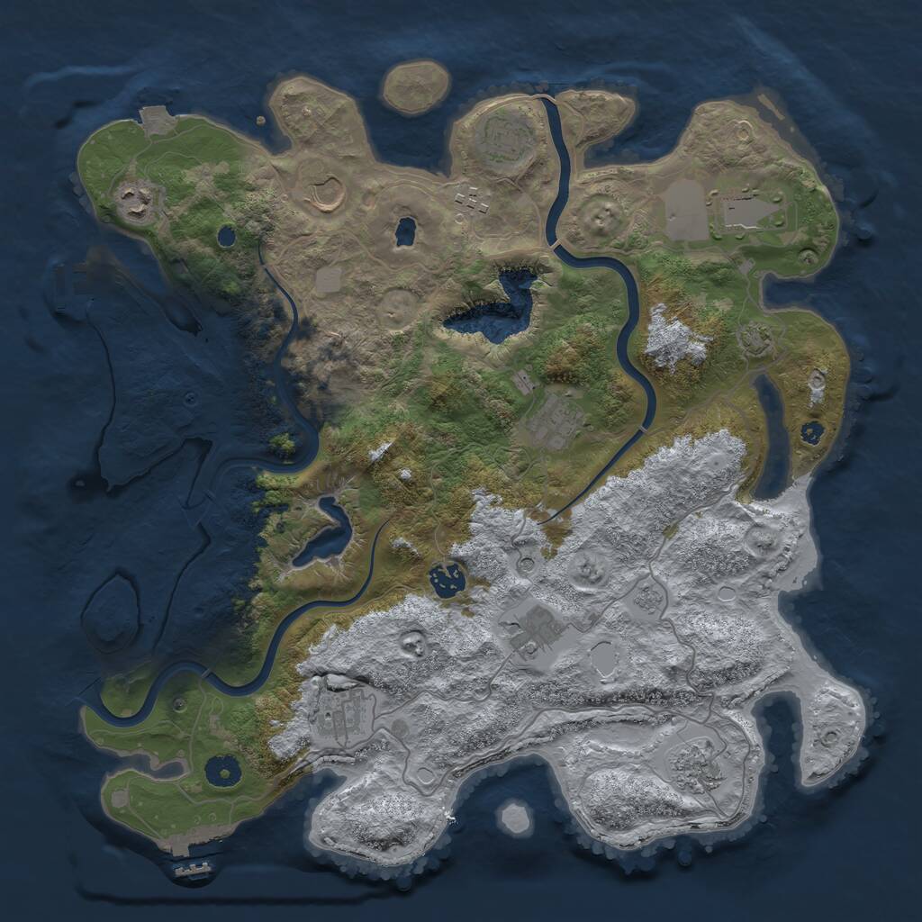Rust Map: Procedural Map, Size: 4000, Seed: 1172965444, 16 Monuments