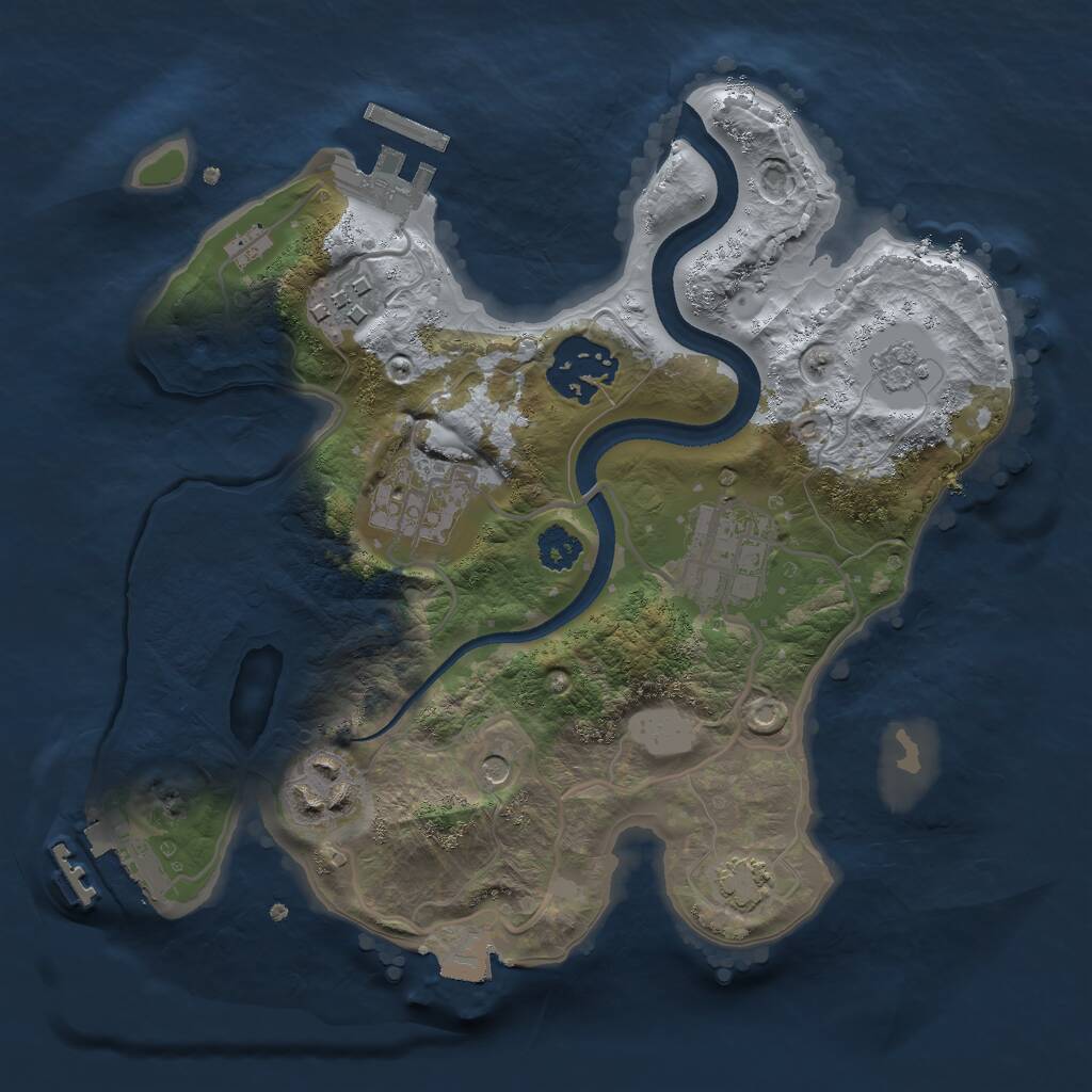 Rust Map: Procedural Map, Size: 2500, Seed: 672349, 11 Monuments