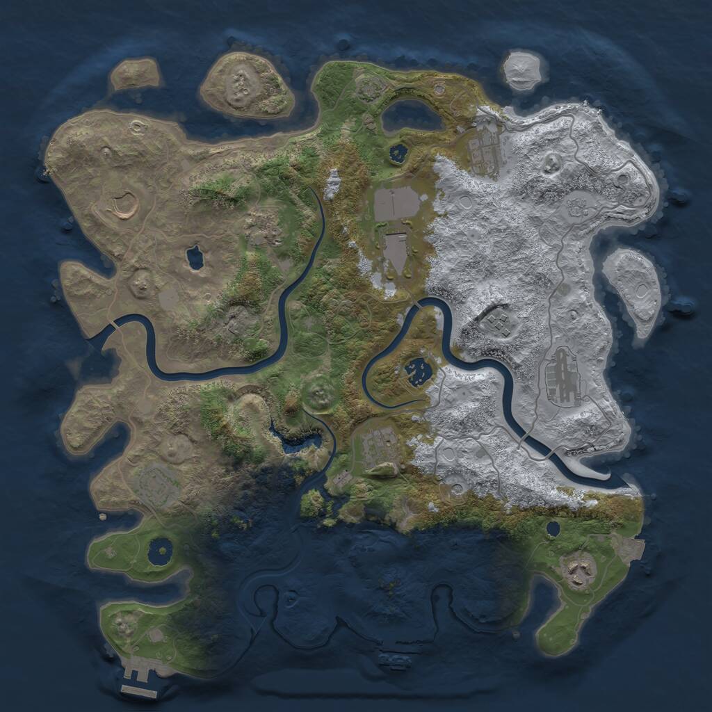Rust Map: Procedural Map, Size: 4000, Seed: 1718049852, 16 Monuments