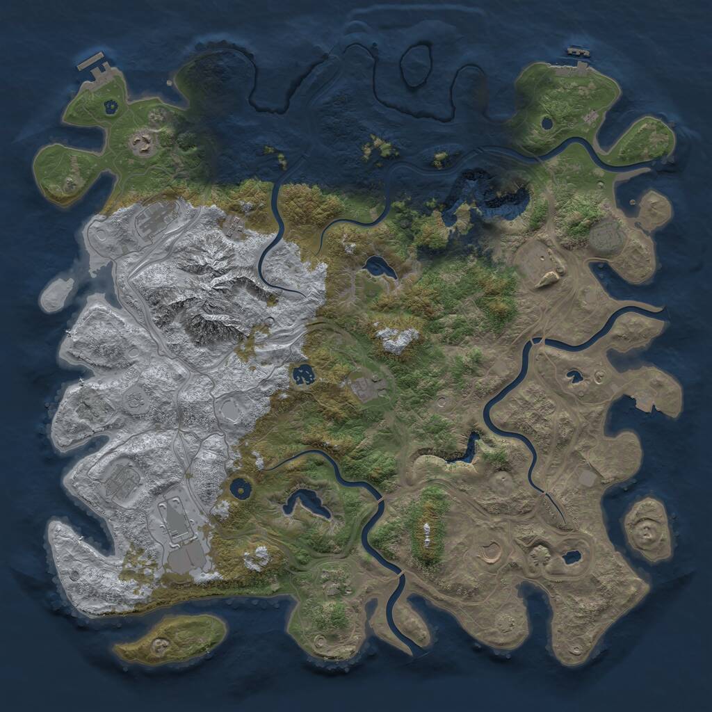 Rust Map: Procedural Map, Size: 5000, Seed: 133671926, 17 Monuments