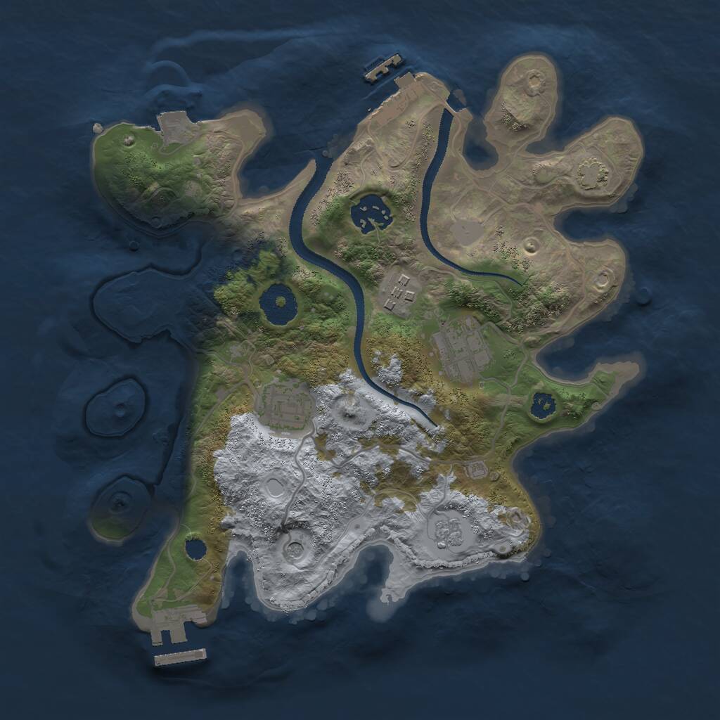 Rust Map: Procedural Map, Size: 2800, Seed: 1139733983, 10 Monuments