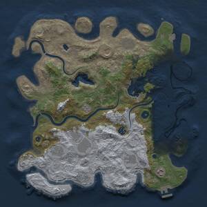 Thumbnail Rust Map: Procedural Map, Size: 4000, Seed: 1553239504, 14 Monuments