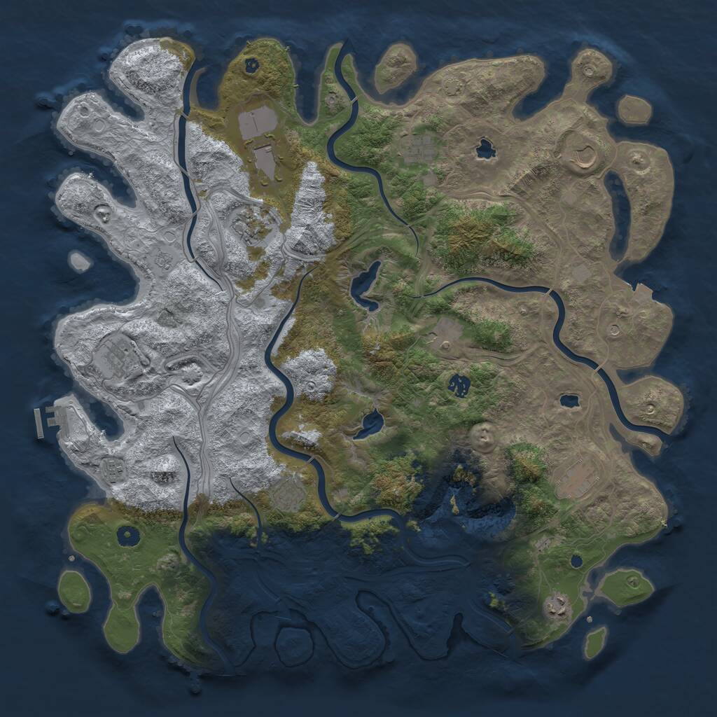 Rust Map: Procedural Map, Size: 4800, Seed: 807069953, 16 Monuments