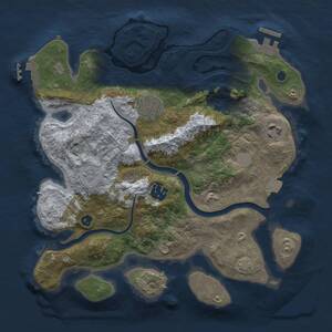 Thumbnail Rust Map: Procedural Map, Size: 3000, Seed: 55872981, 10 Monuments