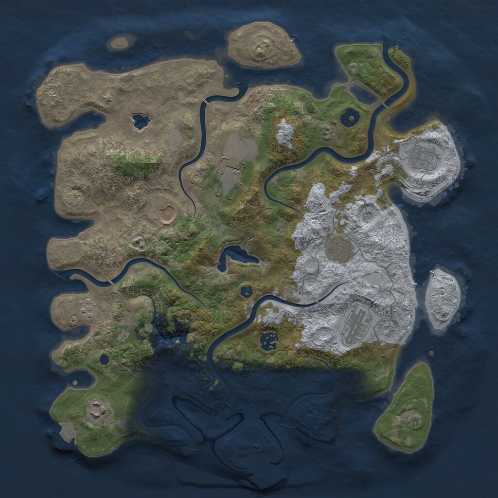 Rust Map: Procedural Map, Size: 4010, Seed: 846219357, 12 Monuments