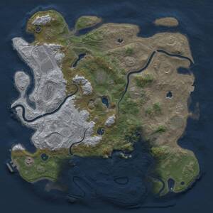 Thumbnail Rust Map: Procedural Map, Size: 4500, Seed: 876816796, 17 Monuments