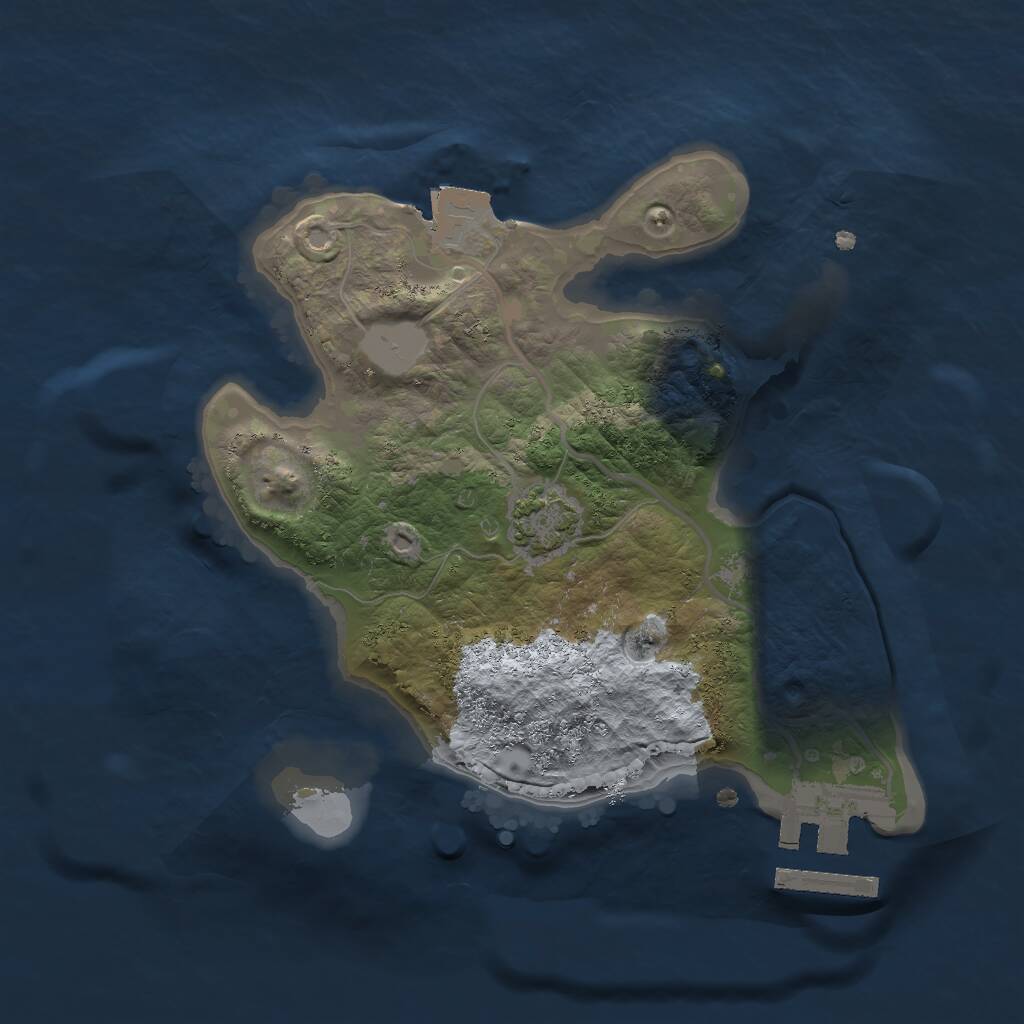 Rust Map: Procedural Map, Size: 2000, Seed: 1612451149, 3 Monuments