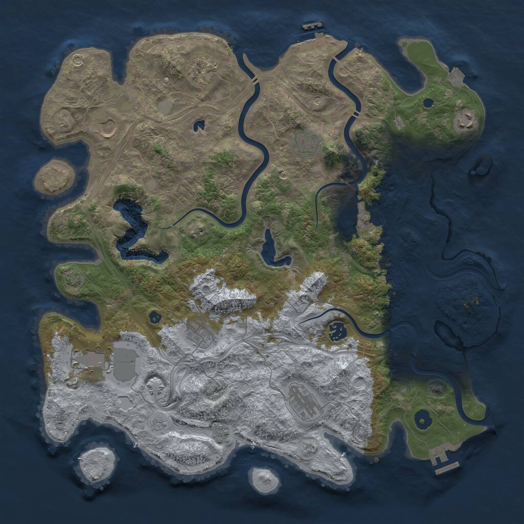 Rust Map: Procedural Map, Size: 4250, Seed: 1129407318, 16 Monuments