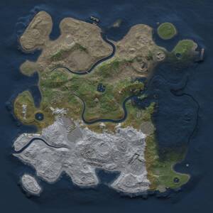 Thumbnail Rust Map: Procedural Map, Size: 3750, Seed: 1658557241, 15 Monuments