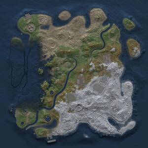 Thumbnail Rust Map: Procedural Map, Size: 3700, Seed: 983351375, 15 Monuments