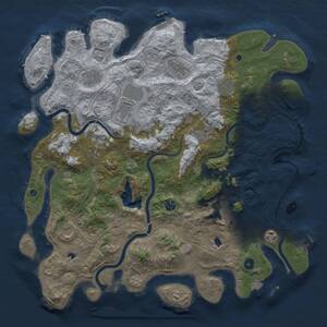 Thumbnail Rust Map: Procedural Map, Size: 4500, Seed: 668059094, 17 Monuments