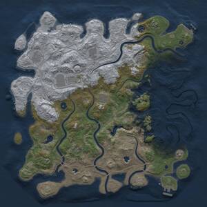 Thumbnail Rust Map: Procedural Map, Size: 4500, Seed: 697811878, 15 Monuments