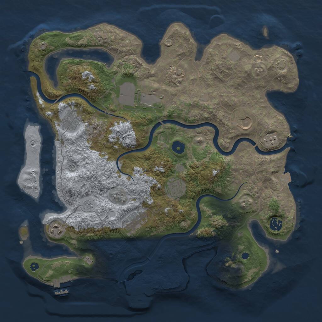 Rust Map: Procedural Map, Size: 3750, Seed: 321388487, 15 Monuments