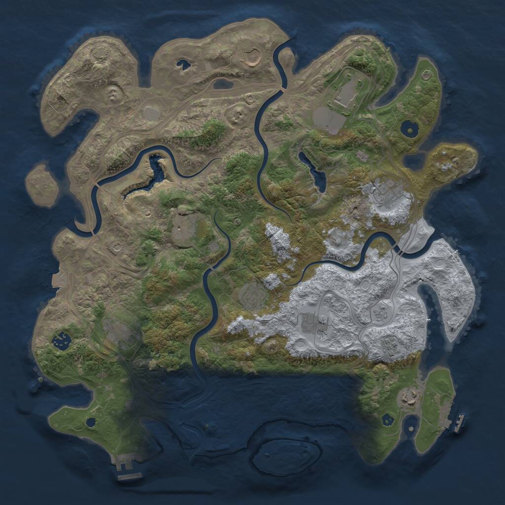 Rust Map: Procedural Map, Size: 4250, Seed: 1983128812, 16 Monuments