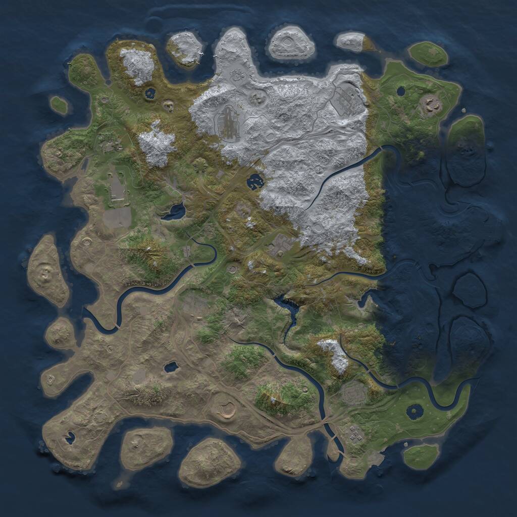 Rust Map: Procedural Map, Size: 4800, Seed: 1560363004, 16 Monuments