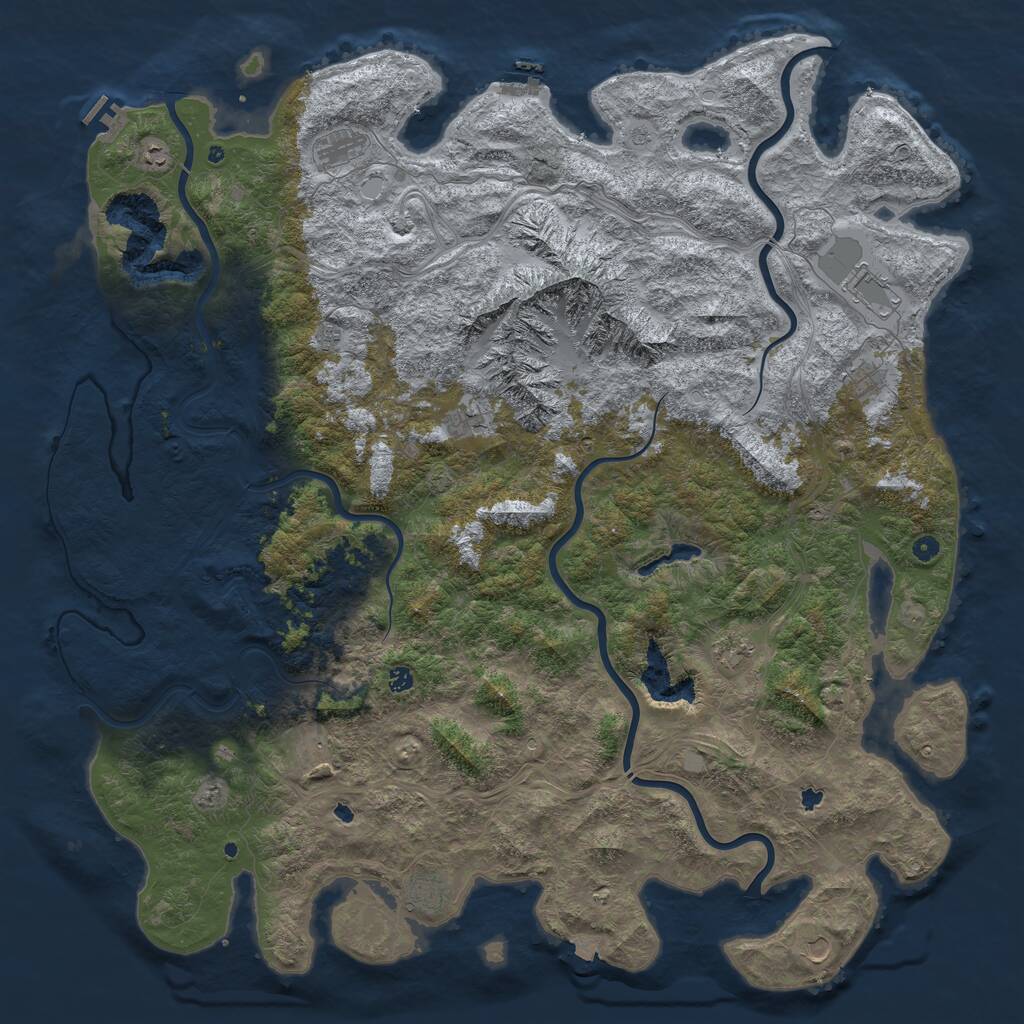 Rust Map: Procedural Map, Size: 6000, Seed: 1010, 17 Monuments