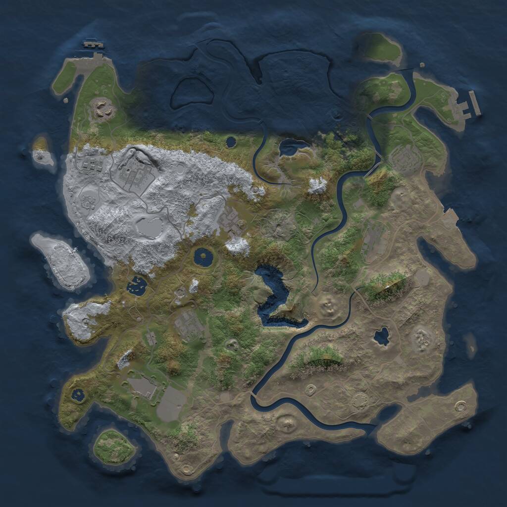 Rust Map: Procedural Map, Size: 4000, Seed: 992125003, 15 Monuments