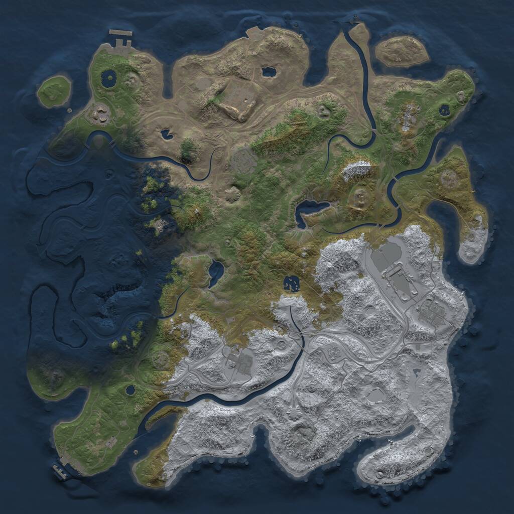 Rust Map: Procedural Map, Size: 4500, Seed: 588159319, 15 Monuments