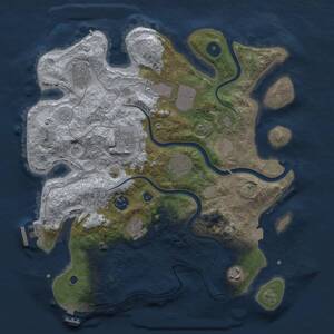 Thumbnail Rust Map: Procedural Map, Size: 3500, Seed: 1834446663, 14 Monuments