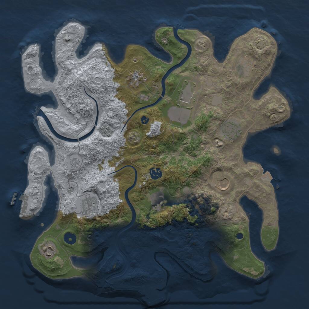 Rust Map: Procedural Map, Size: 3750, Seed: 209622983, 16 Monuments
