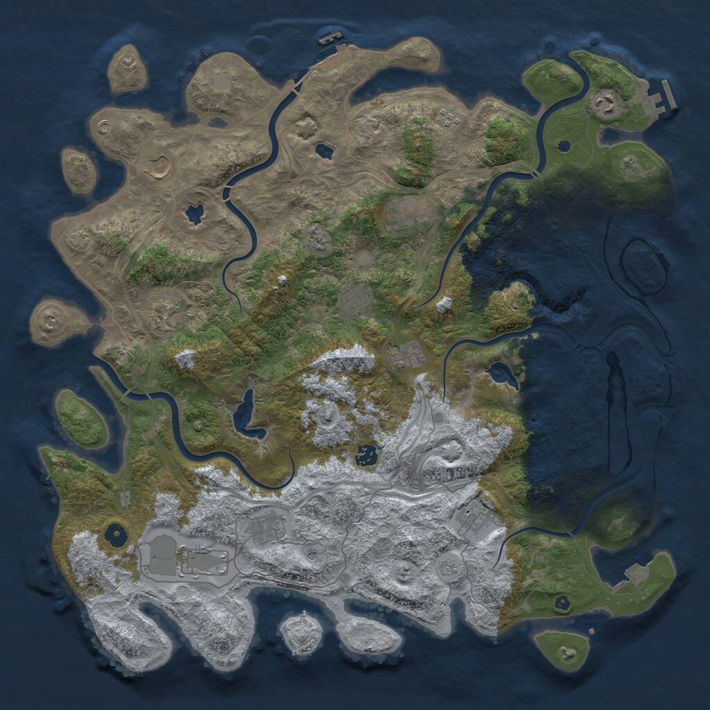 Rust Map: Procedural Map, Size: 4750, Seed: 529519795, 17 Monuments