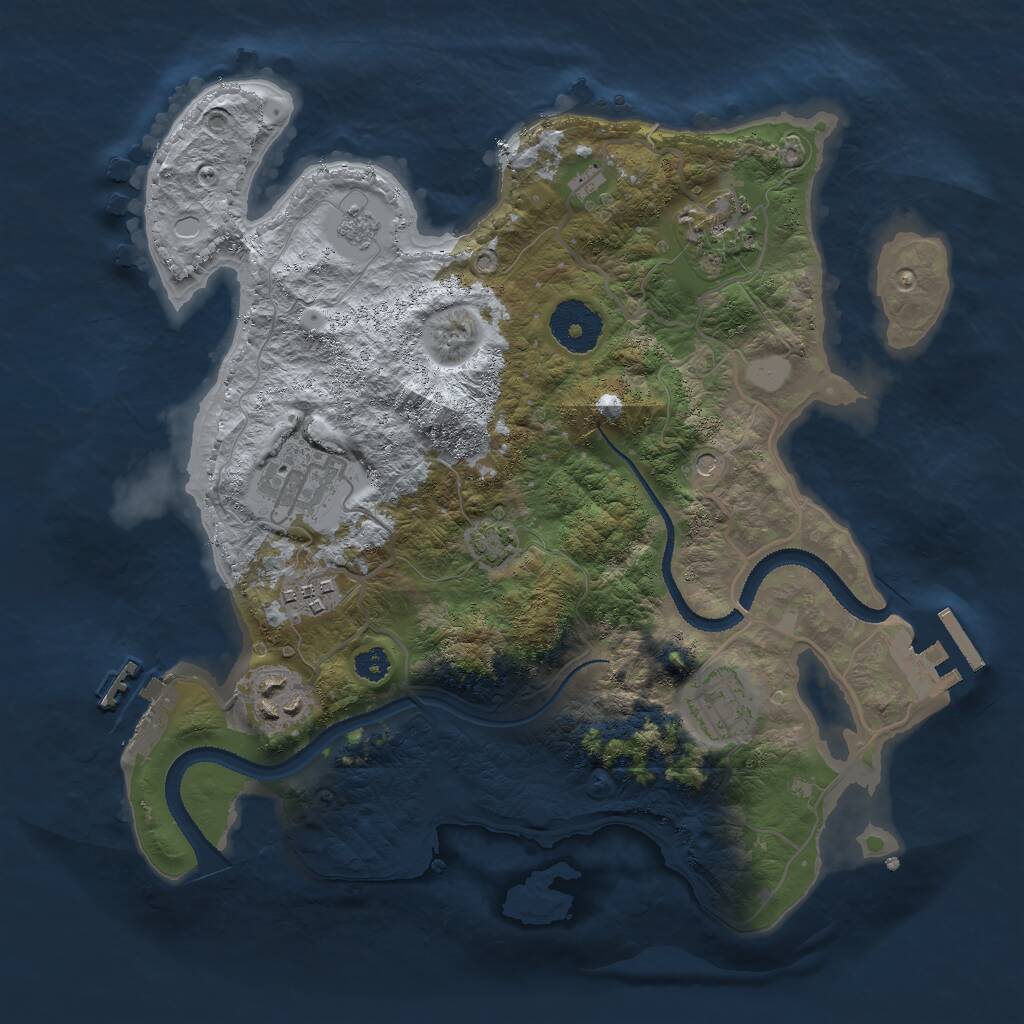 Rust Map: Procedural Map, Size: 3000, Seed: 2094892968, 11 Monuments