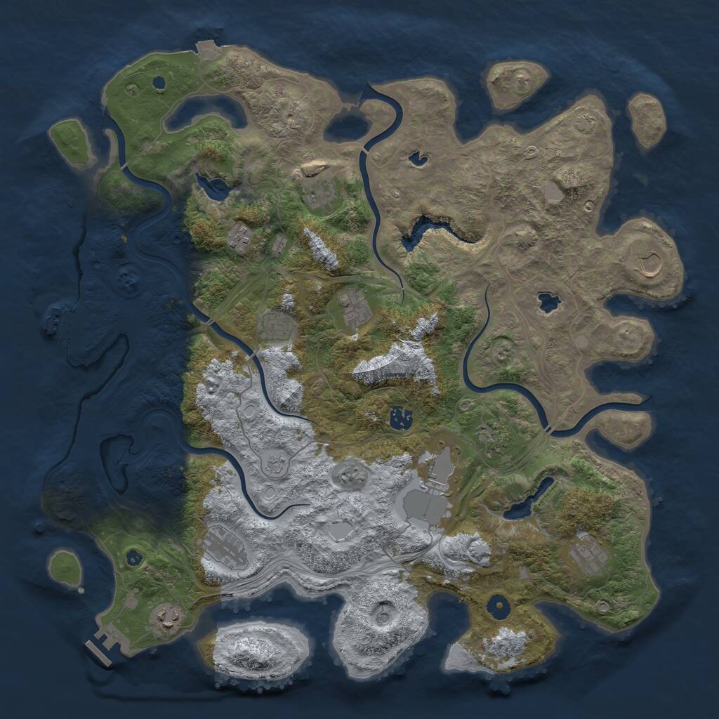 Rust Map: Procedural Map, Size: 4500, Seed: 779678232, 17 Monuments