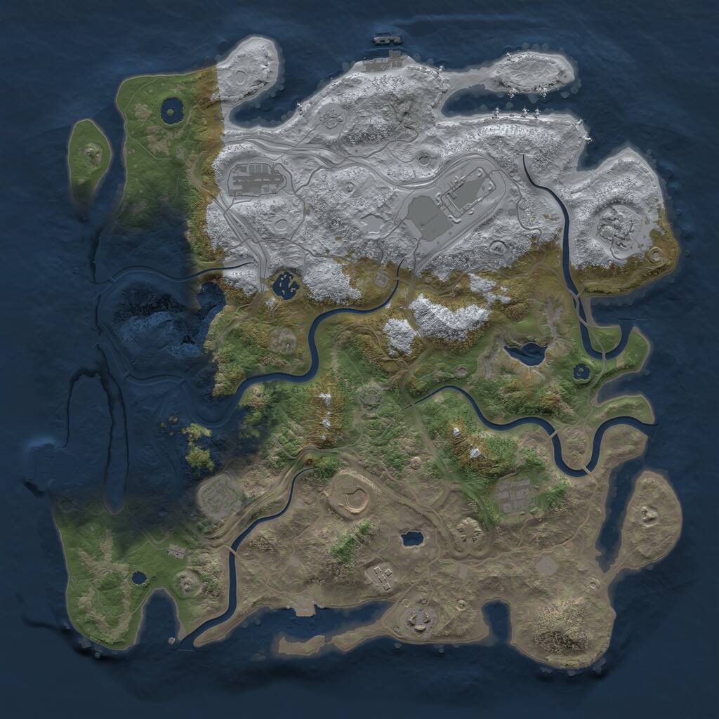 Rust Map: Procedural Map, Size: 4250, Seed: 205991170, 15 Monuments