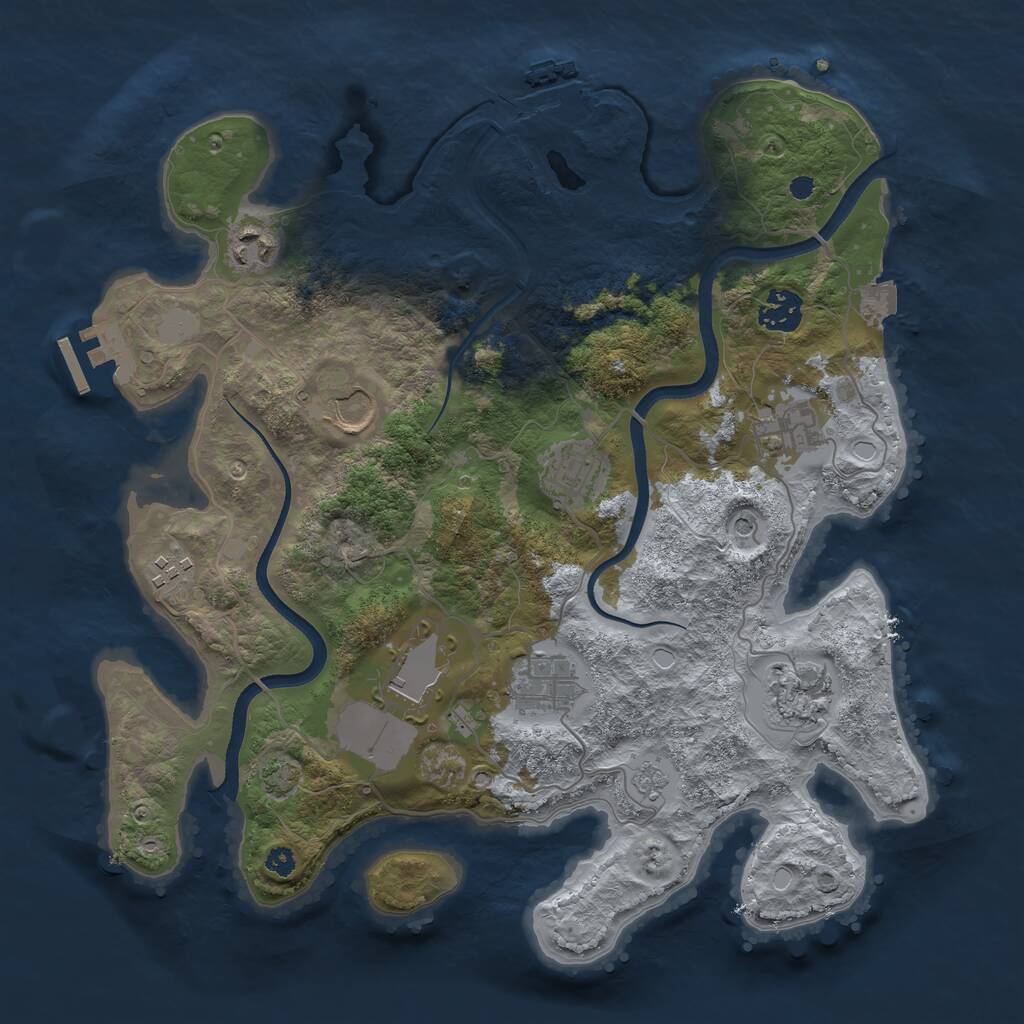 Rust Map: Procedural Map, Size: 3500, Seed: 235594627, 15 Monuments
