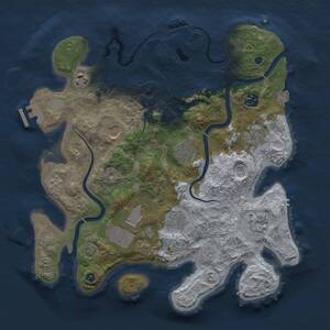 Thumbnail Rust Map: Procedural Map, Size: 3500, Seed: 235594627, 15 Monuments