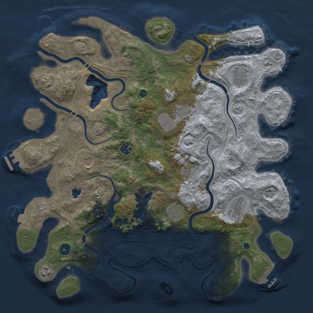 Rust Map: Procedural Map, Size: 4250, Seed: 525490366, 16 Monuments