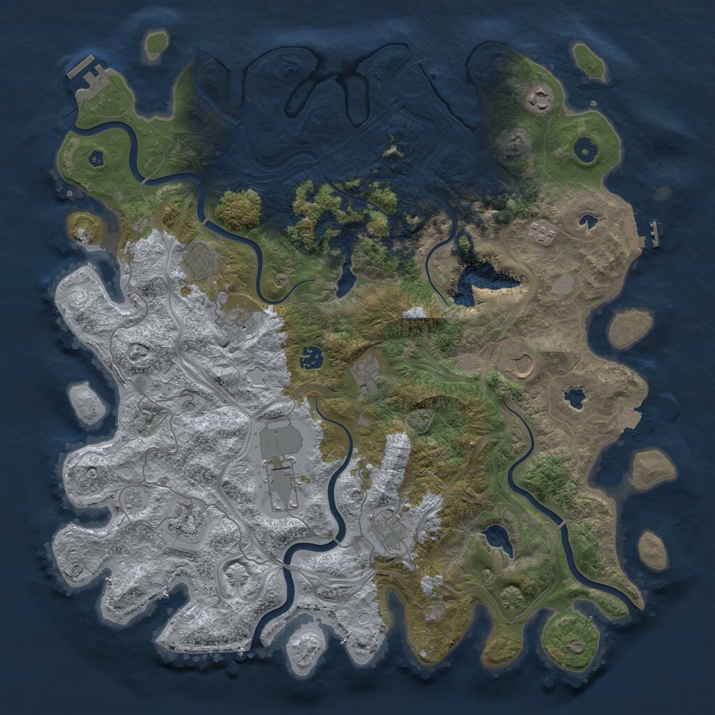 Rust Map: Procedural Map, Size: 4500, Seed: 18418604, 16 Monuments