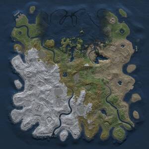 Thumbnail Rust Map: Procedural Map, Size: 4500, Seed: 18418604, 16 Monuments