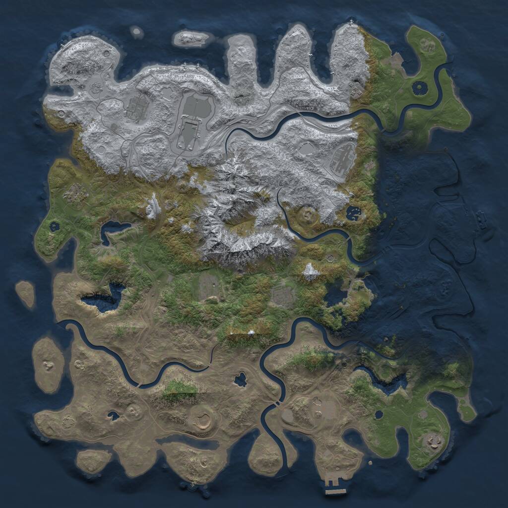 Rust Map: Procedural Map, Size: 5000, Seed: 1600727160, 17 Monuments
