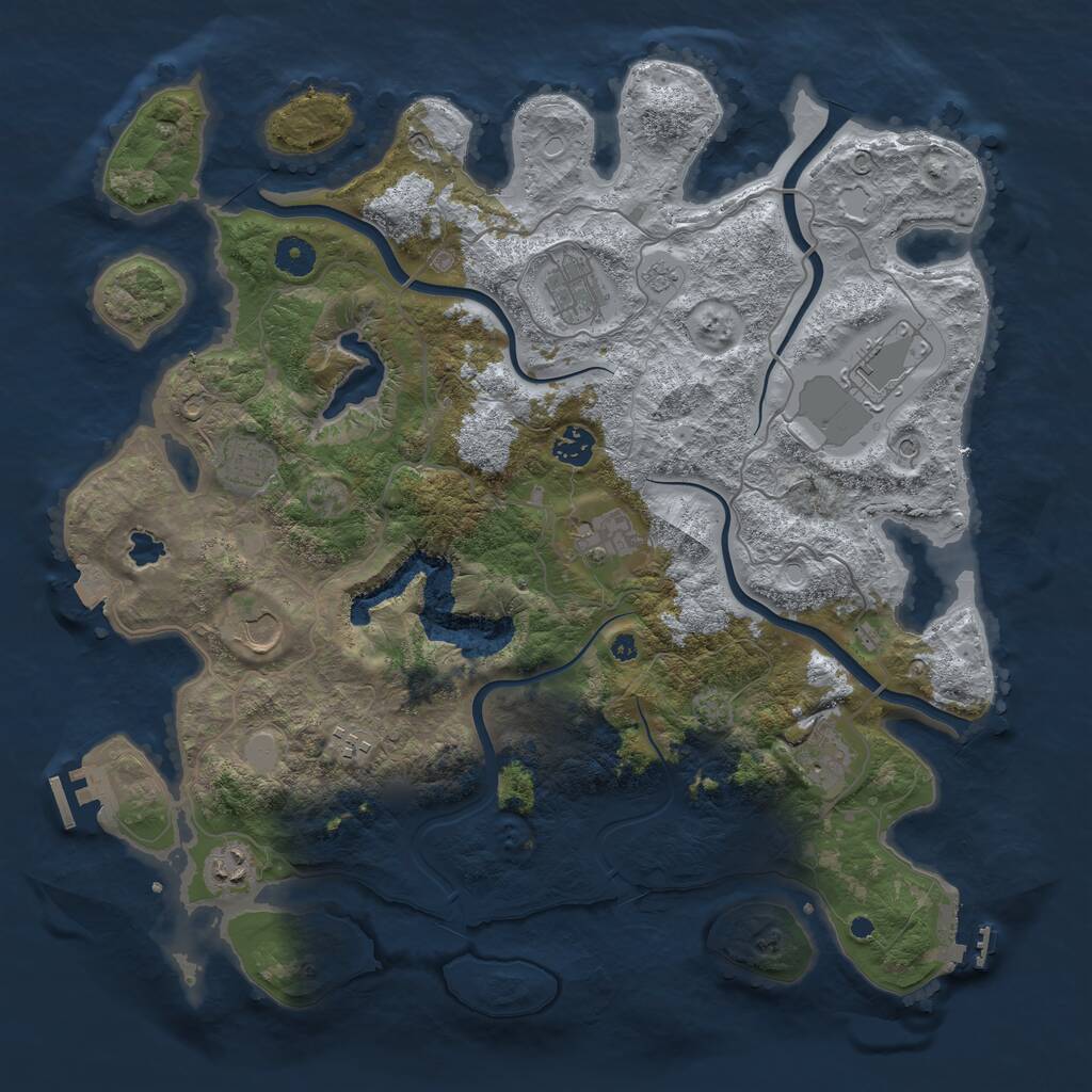 Rust Map: Procedural Map, Size: 4100, Seed: 1923771028, 15 Monuments