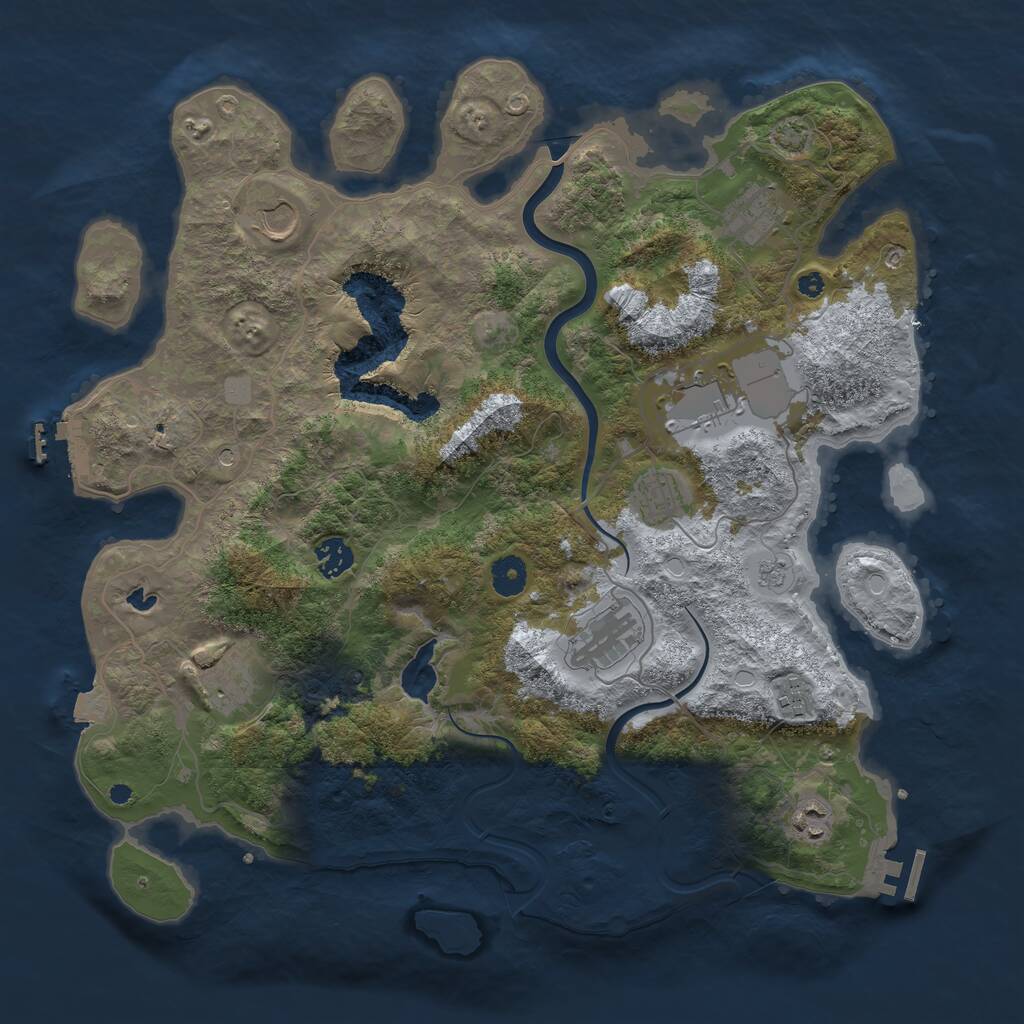 Rust Map: Procedural Map, Size: 4000, Seed: 248175975, 15 Monuments