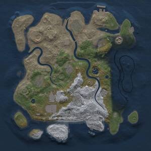 Thumbnail Rust Map: Procedural Map, Size: 3500, Seed: 1820614228, 16 Monuments
