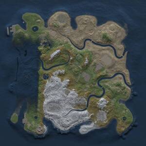 Thumbnail Rust Map: Procedural Map, Size: 3750, Seed: 1987507223, 16 Monuments