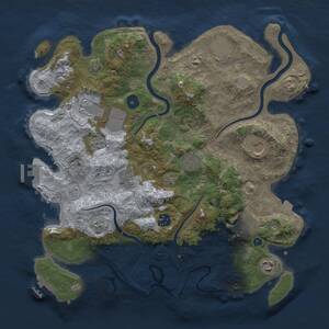 Thumbnail Rust Map: Procedural Map, Size: 3750, Seed: 435425175, 16 Monuments
