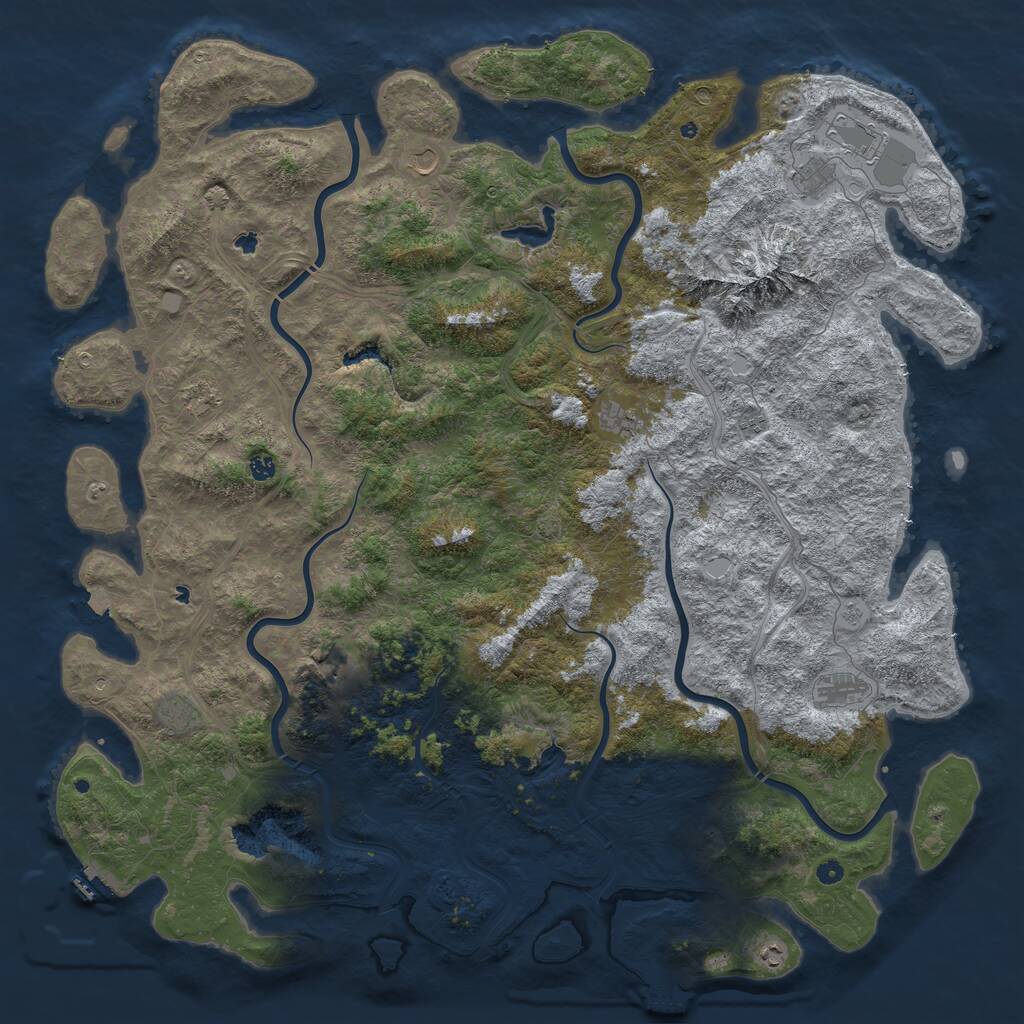Rust Map: Procedural Map, Size: 6000, Seed: 813608, 17 Monuments