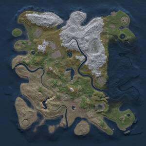 Thumbnail Rust Map: Procedural Map, Size: 4000, Seed: 1016395796, 14 Monuments