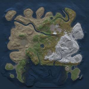 Thumbnail Rust Map: Procedural Map, Size: 3500, Seed: 1004684719, 14 Monuments