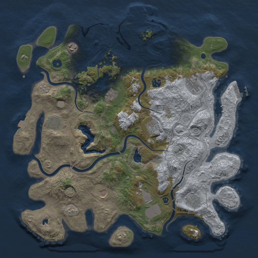 Rust Map: Procedural Map, Size: 4250, Seed: 1769214532, 16 Monuments
